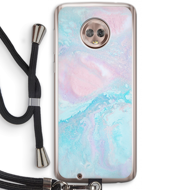 Fantasie pastel: Motorola Moto G6 Transparant Hoesje met koord