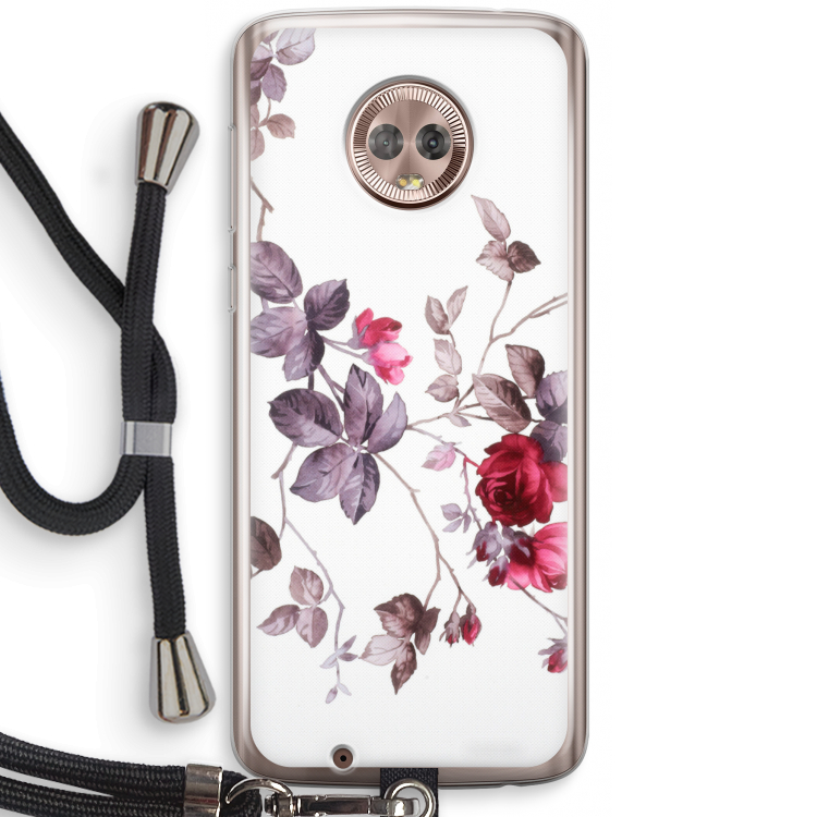 Mooie bloemen: Motorola Moto G6 Transparant Hoesje met koord