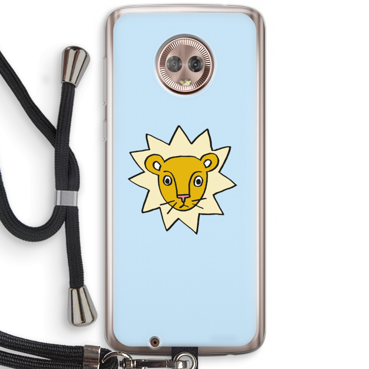 Kleine leeuw: Motorola Moto G6 Transparant Hoesje met koord