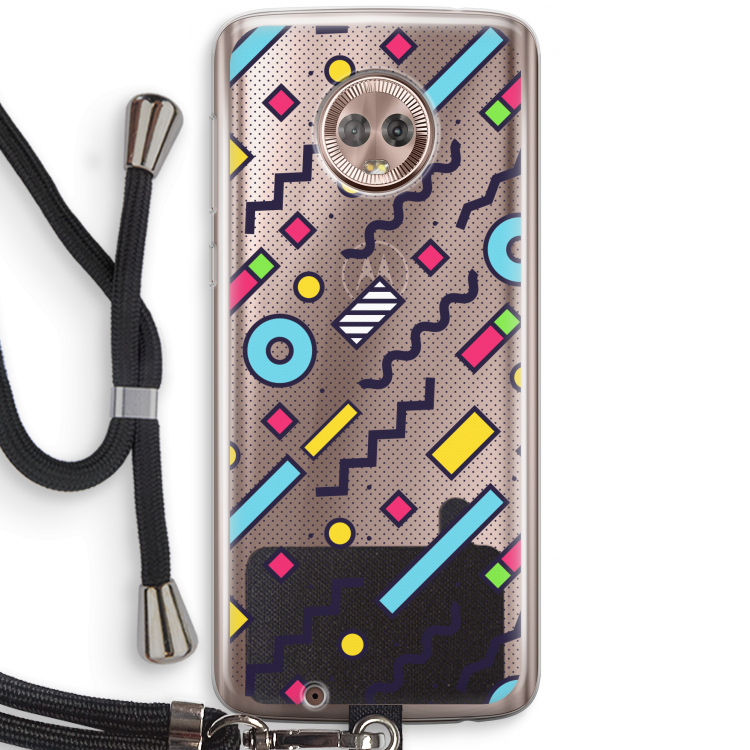8-bit N°8: Motorola Moto G6 Transparant Hoesje met koord