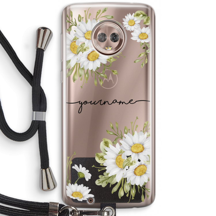 Daisies: Motorola Moto G6 Transparant Hoesje met koord