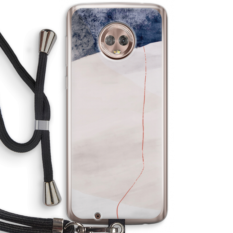 Stone White: Motorola Moto G6 Transparant Hoesje met koord