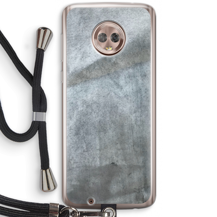 Grey Stone: Motorola Moto G6 Transparant Hoesje met koord