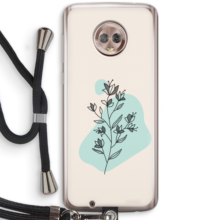 Violets are blue: Motorola Moto G6 Transparant Hoesje met koord