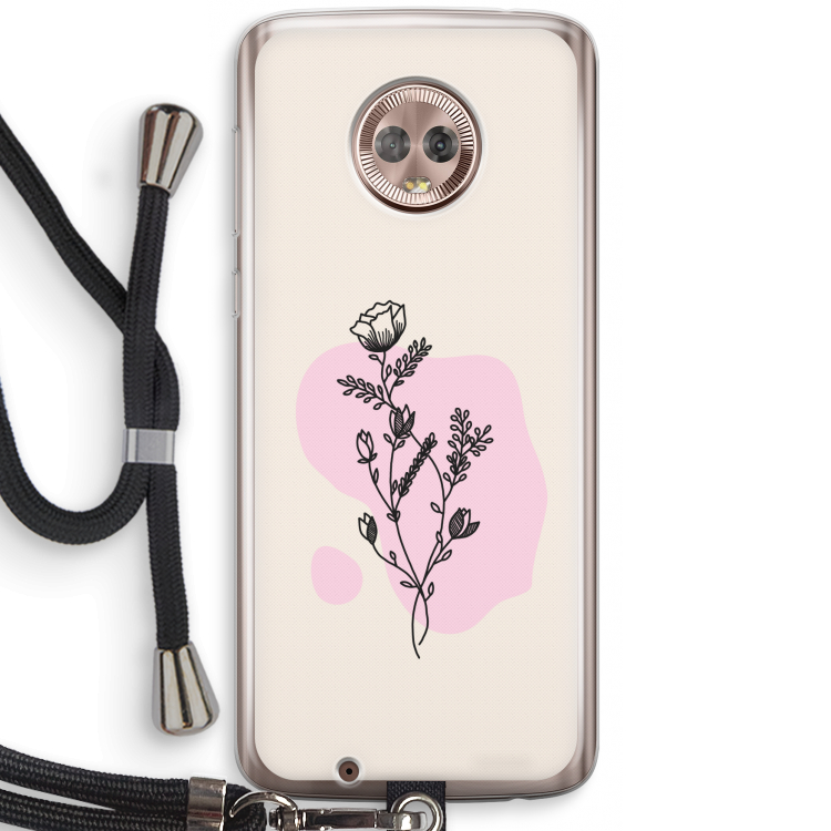 Roses are red: Motorola Moto G6 Transparant Hoesje met koord