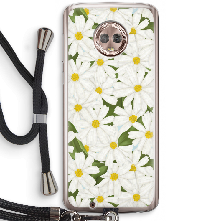 Summer Daisies: Motorola Moto G6 Transparant Hoesje met koord
