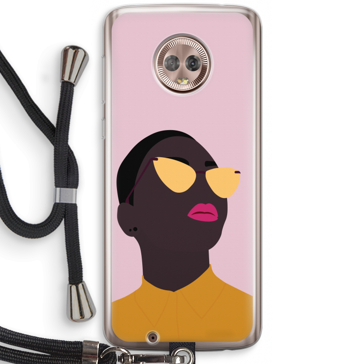 Yellow glasses: Motorola Moto G6 Transparant Hoesje met koord