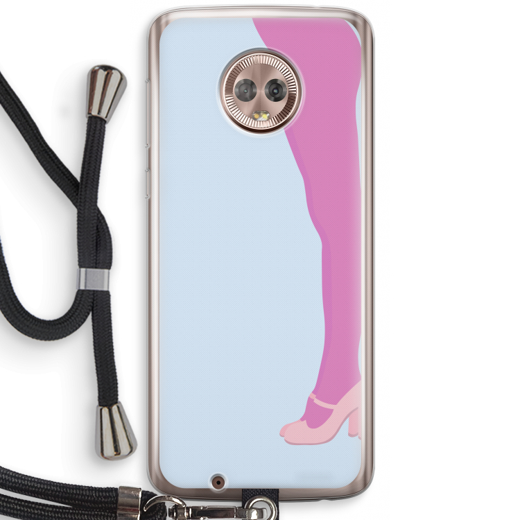 Pink panty: Motorola Moto G6 Transparant Hoesje met koord