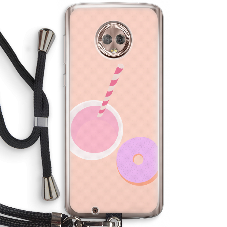 Donut: Motorola Moto G6 Transparant Hoesje met koord