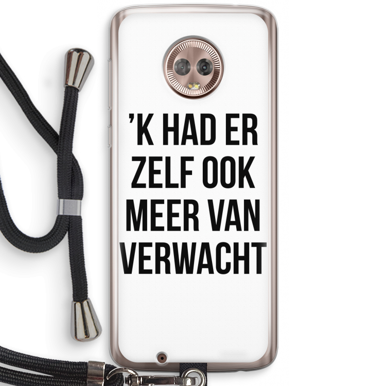 Meer verwacht: Motorola Moto G6 Transparant Hoesje met koord