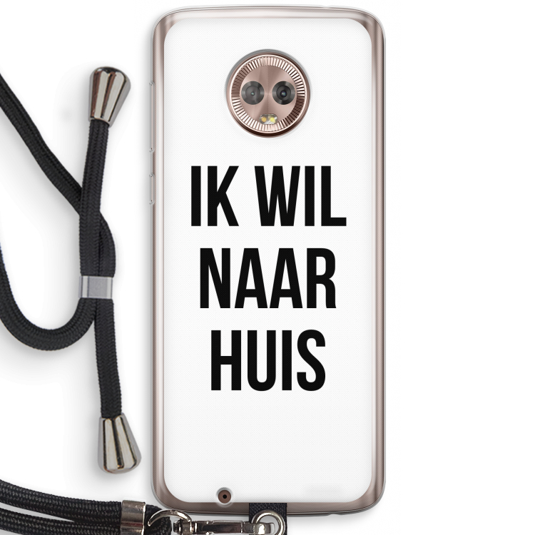 Ik wil naar huis: Motorola Moto G6 Transparant Hoesje met koord