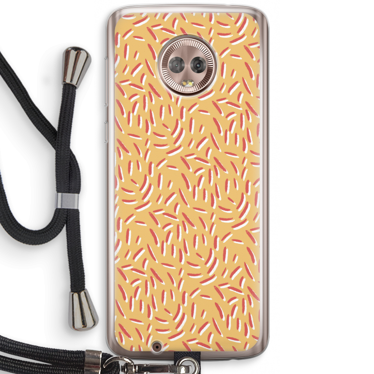 Camouflage: Motorola Moto G6 Transparant Hoesje met koord