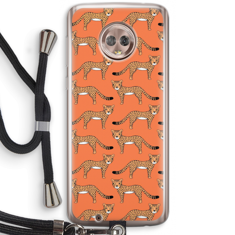 Cheetah: Motorola Moto G6 Transparant Hoesje met koord