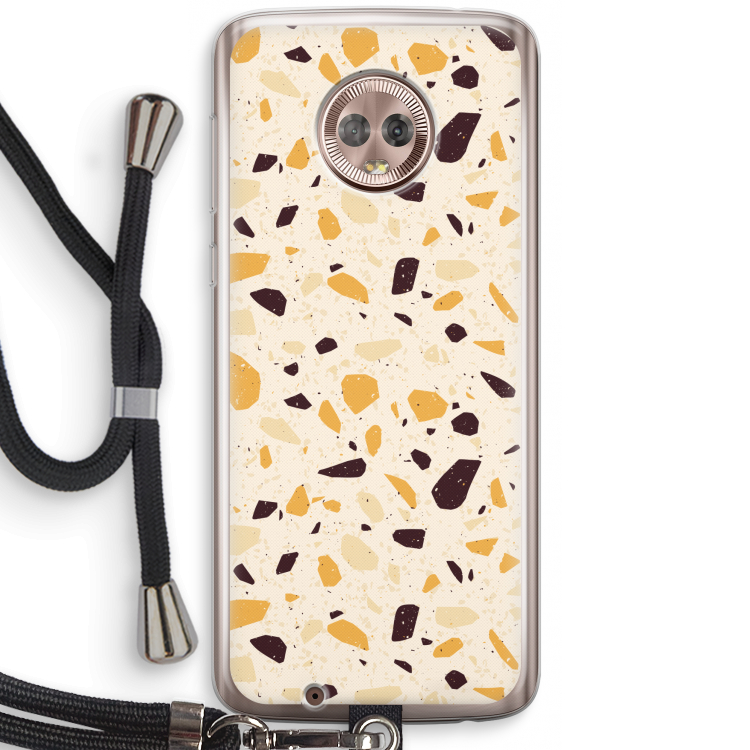 Terrazzo N°13: Motorola Moto G6 Transparant Hoesje met koord