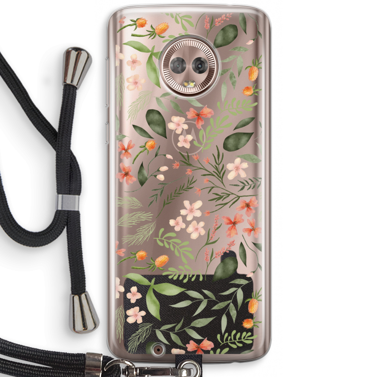 Sweet little flowers: Motorola Moto G6 Transparant Hoesje met koord
