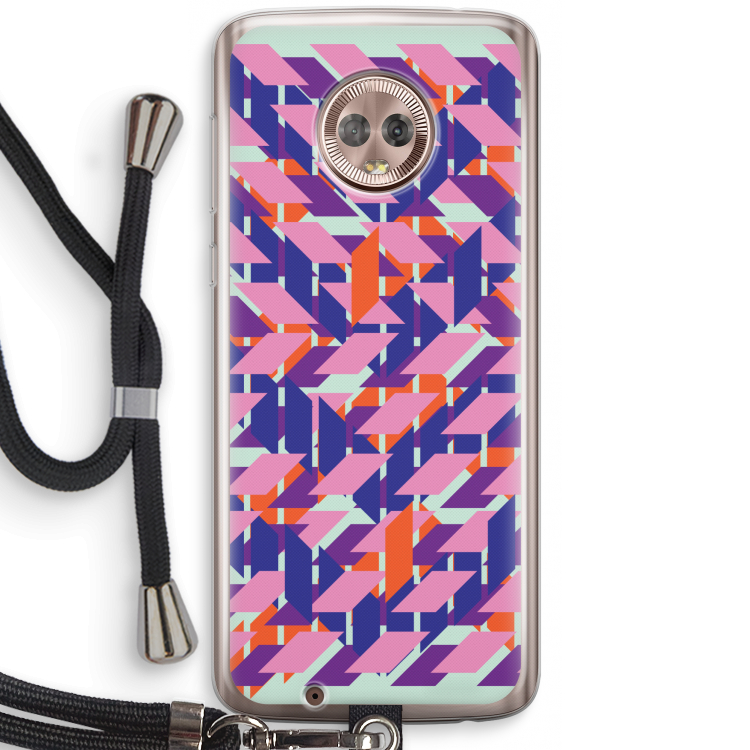 Skew Blush 3: Motorola Moto G6 Transparant Hoesje met koord