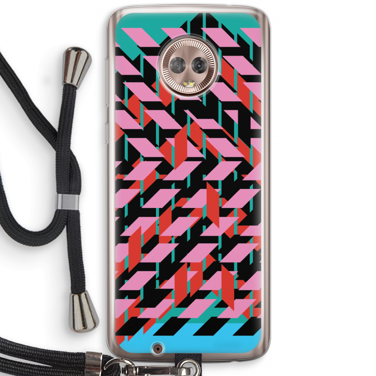 Skew Blush 2: Motorola Moto G6 Transparant Hoesje met koord