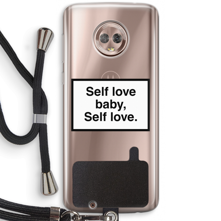 Self love: Motorola Moto G6 Transparant Hoesje met koord