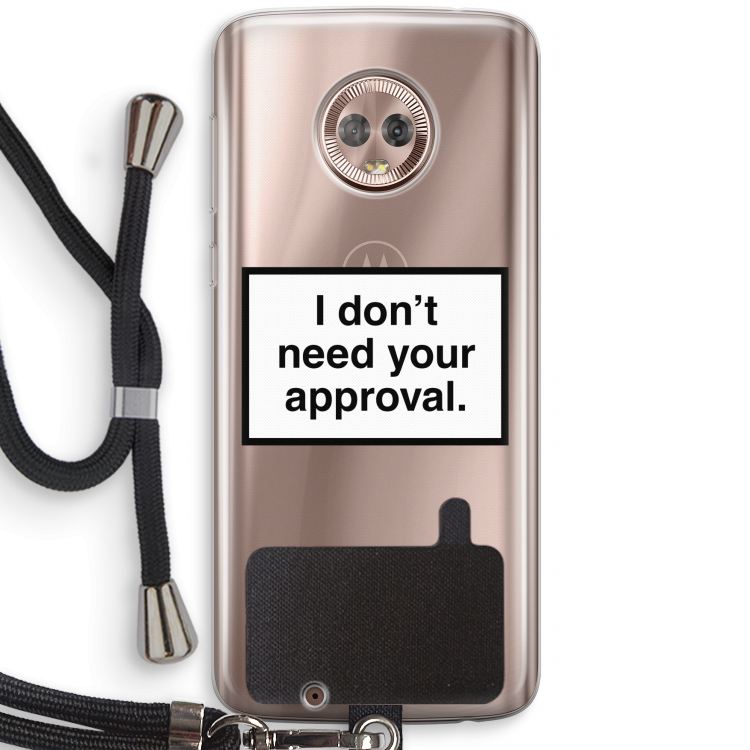 Don't need approval: Motorola Moto G6 Transparant Hoesje met koord
