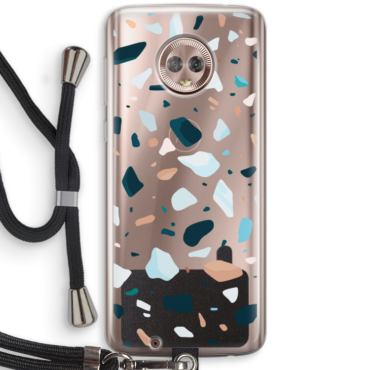 Terrazzo N°13: Motorola Moto G6 Transparant Hoesje met koord