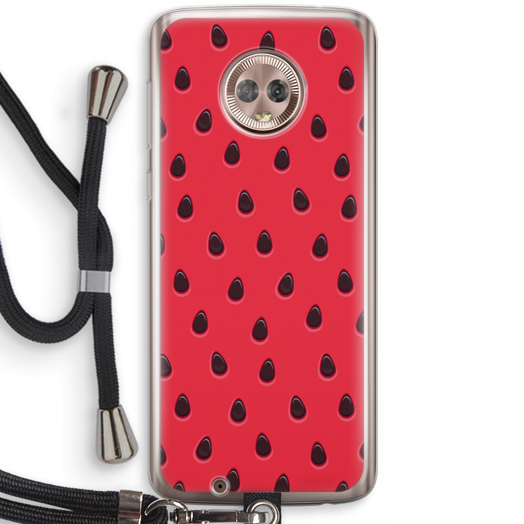 Watermelon: Motorola Moto G6 Transparant Hoesje met koord