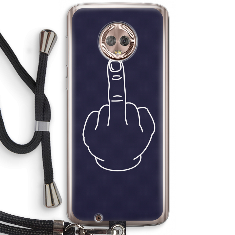 F**k U: Motorola Moto G6 Transparant Hoesje met koord
