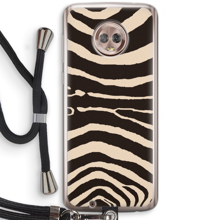 Arizona Zebra: Motorola Moto G6 Transparant Hoesje met koord
