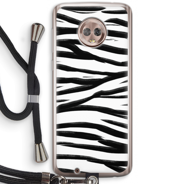 Zebra pattern: Motorola Moto G6 Transparant Hoesje met koord