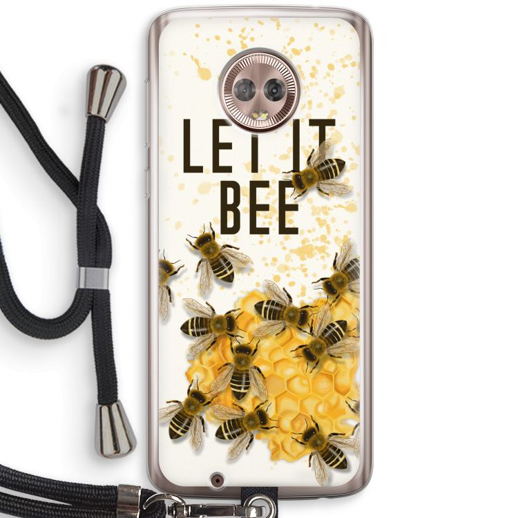 Let it bee: Motorola Moto G6 Transparant Hoesje met koord