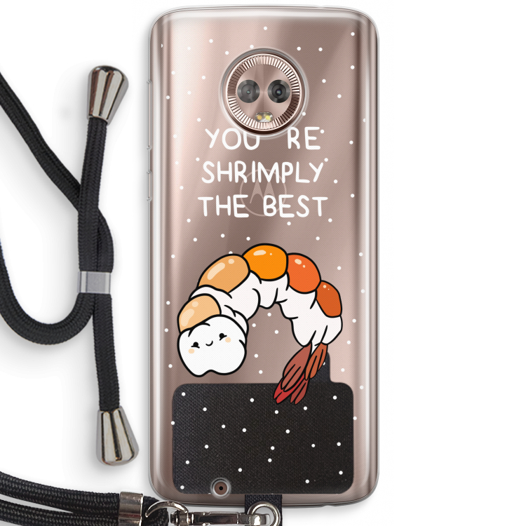 You're Shrimply The Best: Motorola Moto G6 Transparant Hoesje met koord