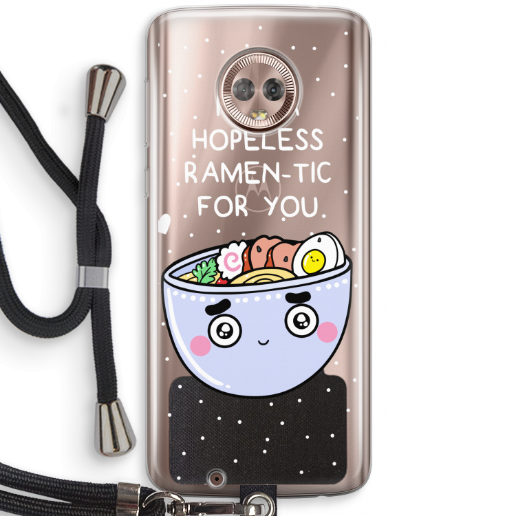 I'm A Hopeless Ramen-Tic For You: Motorola Moto G6 Transparant Hoesje met koord