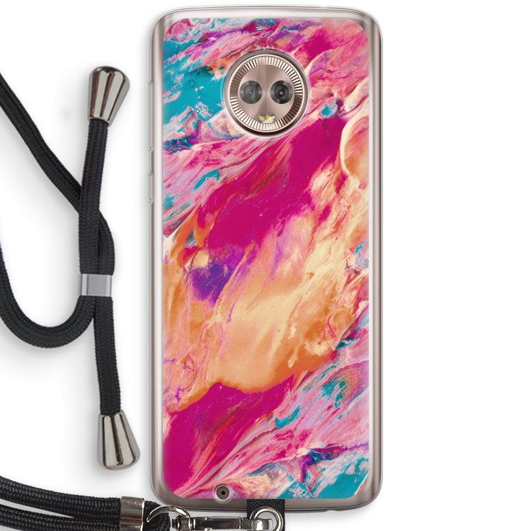Pastel Echoes: Motorola Moto G6 Transparant Hoesje met koord
