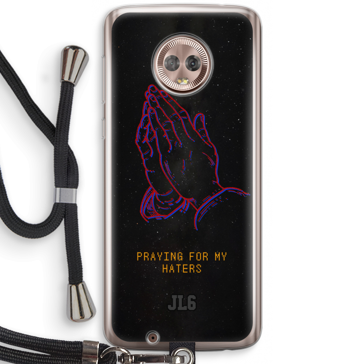 Praying For My Haters: Motorola Moto G6 Transparant Hoesje met koord
