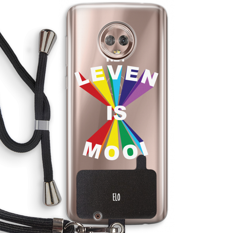 Het Leven Is Mooi: Motorola Moto G6 Transparant Hoesje met koord