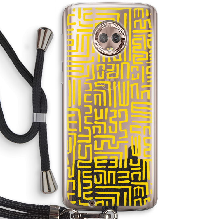Majorelle Blue Print: Motorola Moto G6 Transparant Hoesje met koord