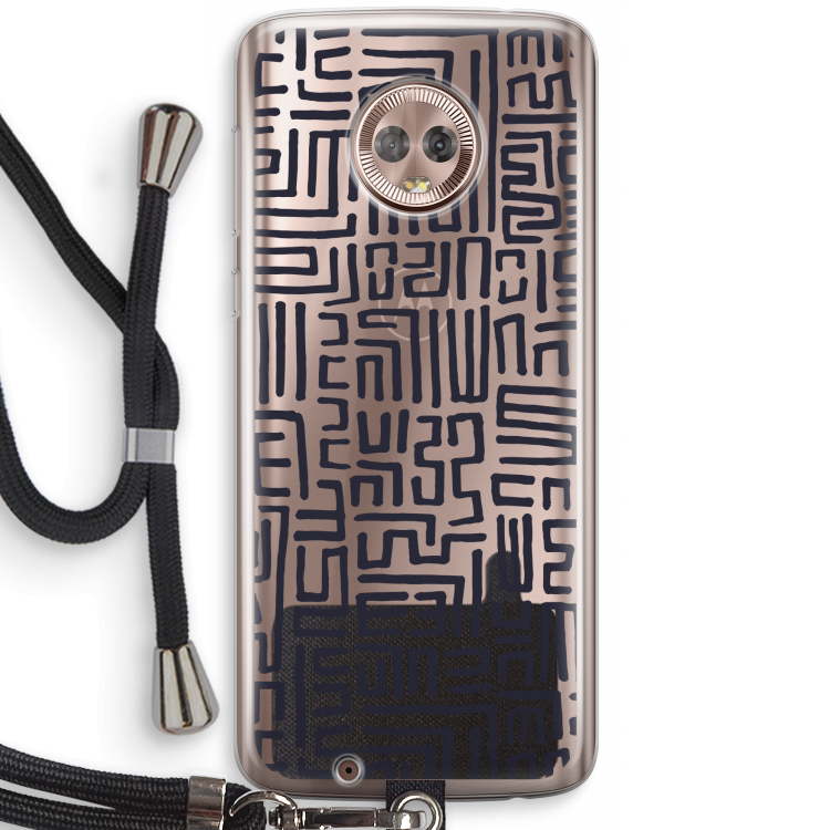 Moroccan Print: Motorola Moto G6 Transparant Hoesje met koord