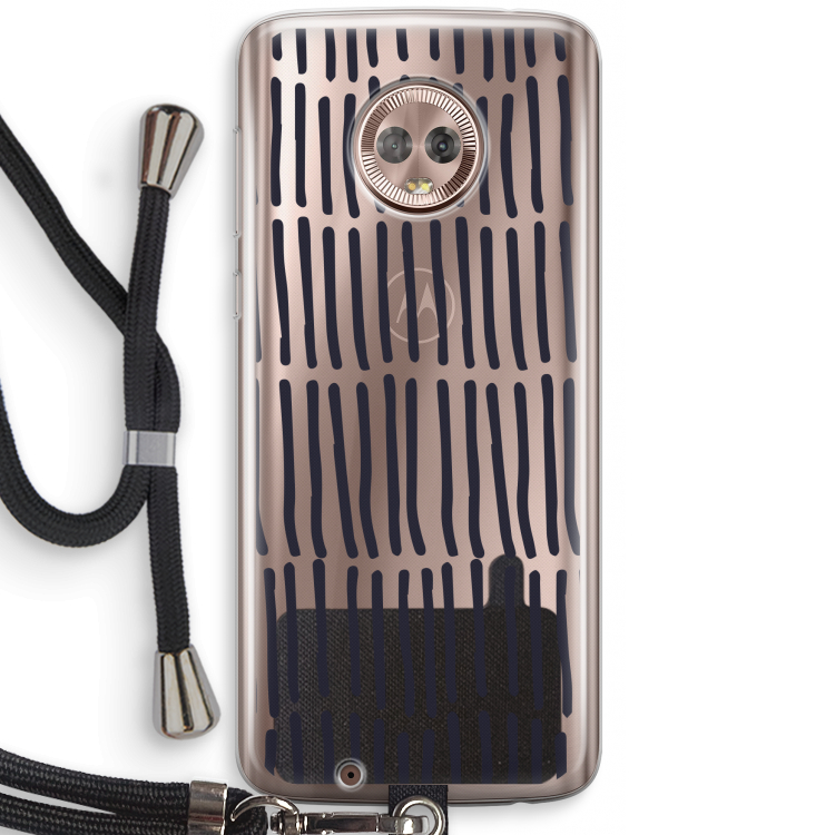 Moroccan stripes: Motorola Moto G6 Transparant Hoesje met koord