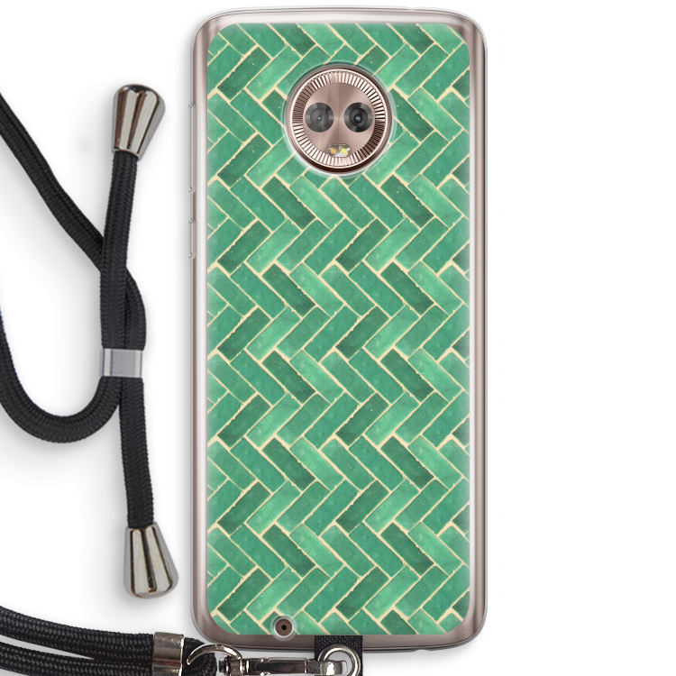Moroccan tiles 2: Motorola Moto G6 Transparant Hoesje met koord