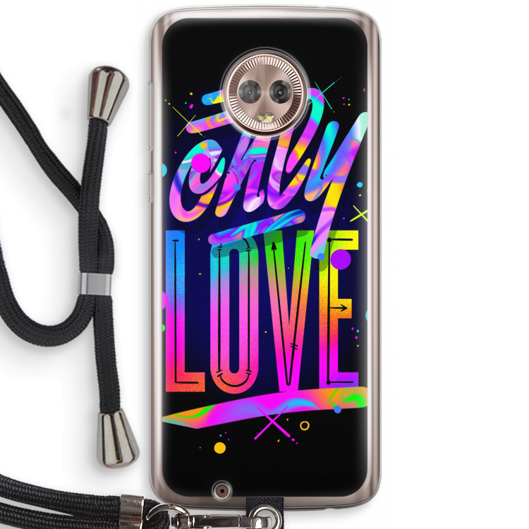 Only Love: Motorola Moto G6 Transparant Hoesje met koord