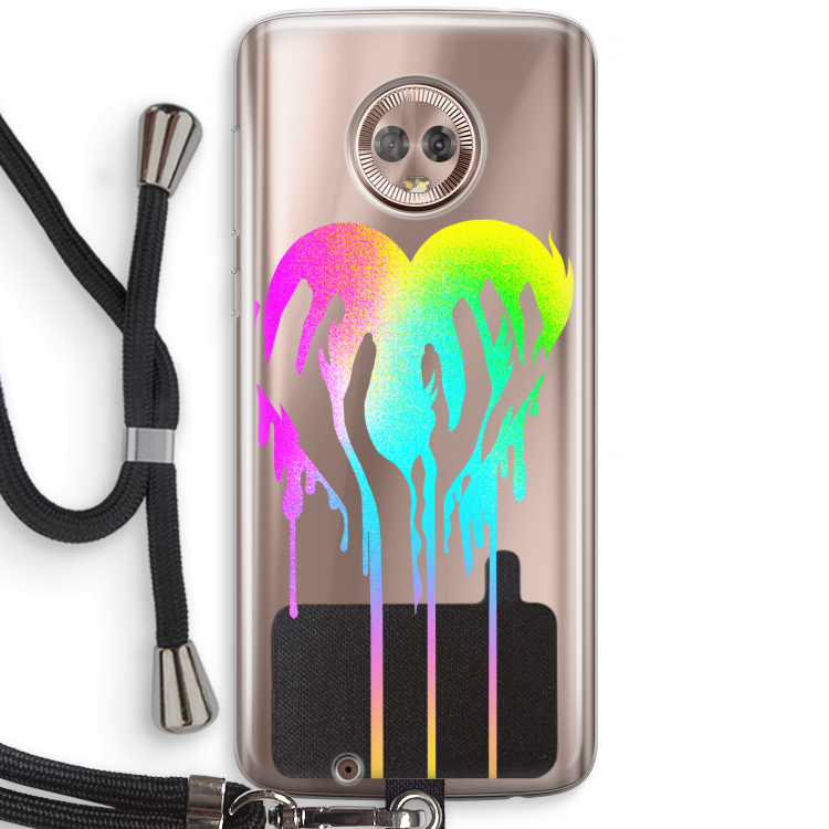 Hold My Heart: Motorola Moto G6 Transparant Hoesje met koord