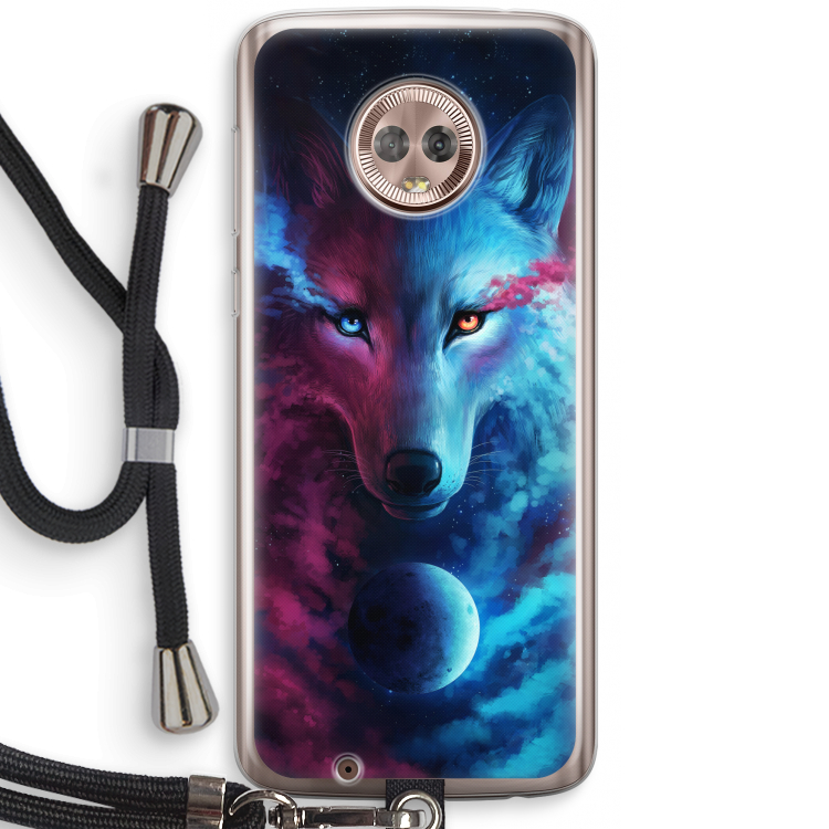 Where Light And Dark Meet: Motorola Moto G6 Transparant Hoesje met koord