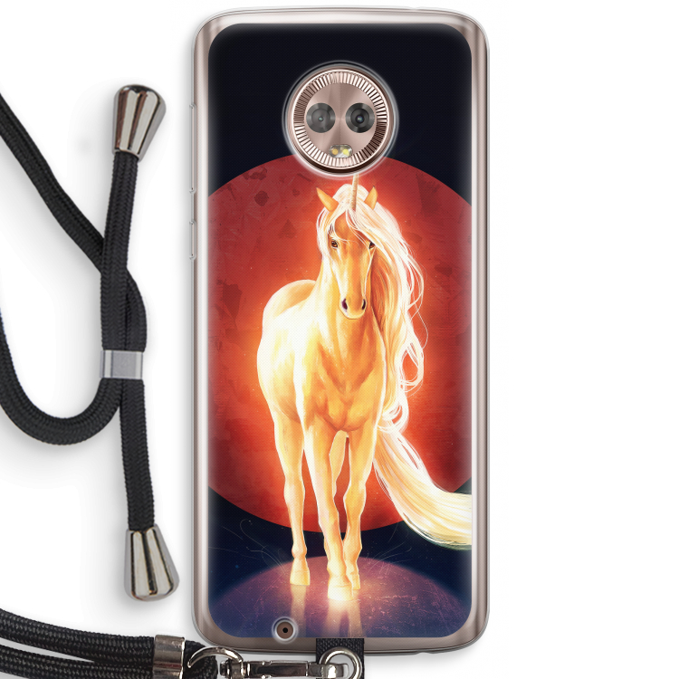 Last Unicorn: Motorola Moto G6 Transparant Hoesje met koord
