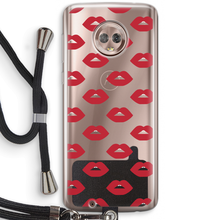 Lips: Motorola Moto G6 Transparant Hoesje met koord
