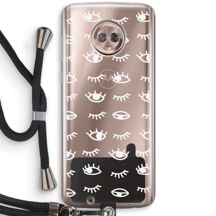 Eye pattern #3: Motorola Moto G6 Transparant Hoesje met koord