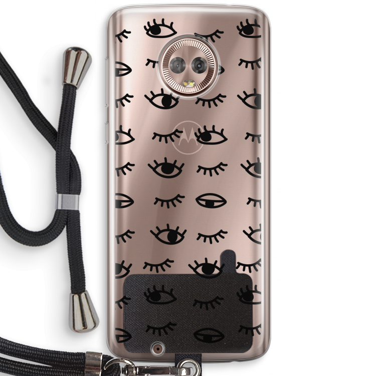Eye pattern #2: Motorola Moto G6 Transparant Hoesje met koord