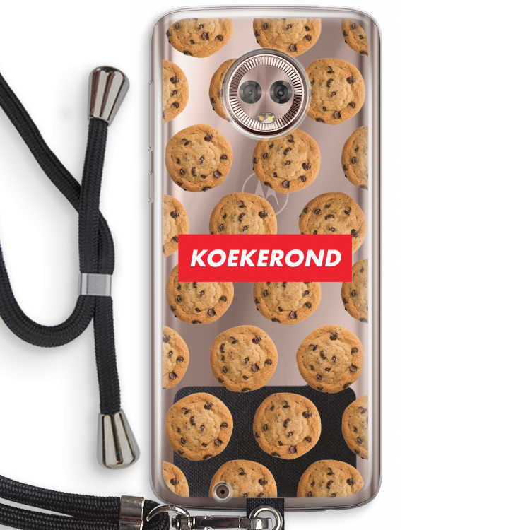 Koekerond: Motorola Moto G6 Transparant Hoesje met koord