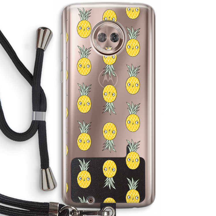 Ananas: Motorola Moto G6 Transparant Hoesje met koord