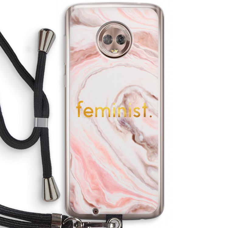 Feminist: Motorola Moto G6 Transparant Hoesje met koord