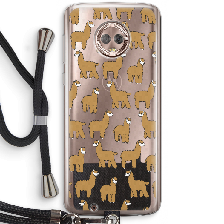 Alpacas: Motorola Moto G6 Transparant Hoesje met koord