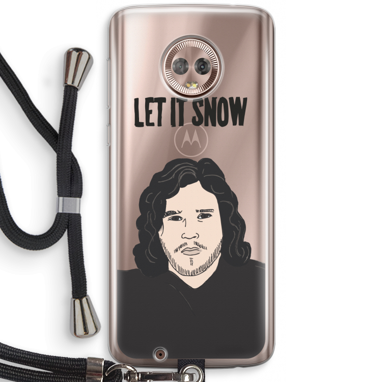 Let It Snow: Motorola Moto G6 Transparant Hoesje met koord